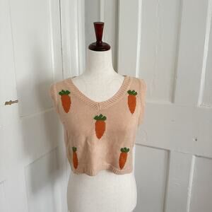 SHEIN Carrot Print Sweater Vest Size S